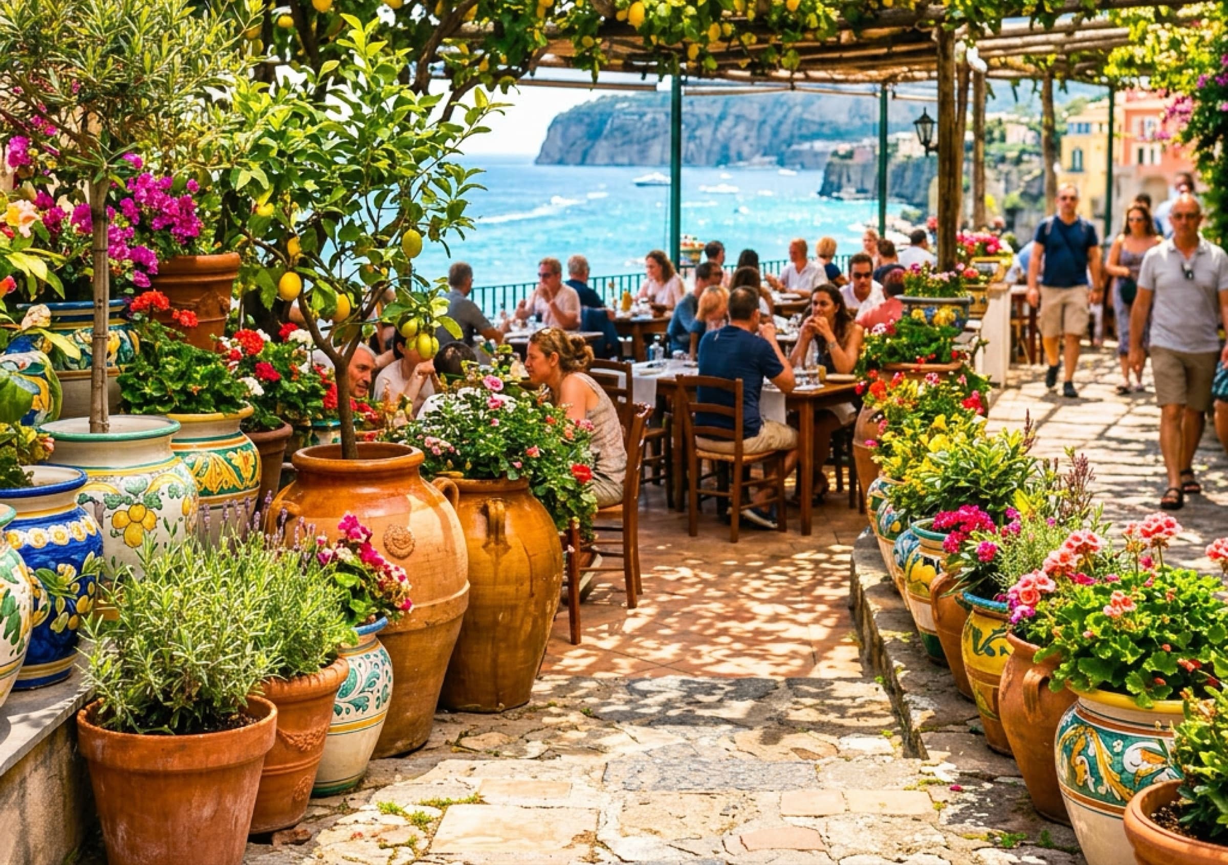 Vasi e fioriere nello showroom Faraone Vasi a Napoli